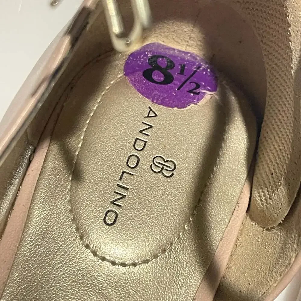 Bandolino Pointed Toe Ankle Strap Flat Shoes in Beige